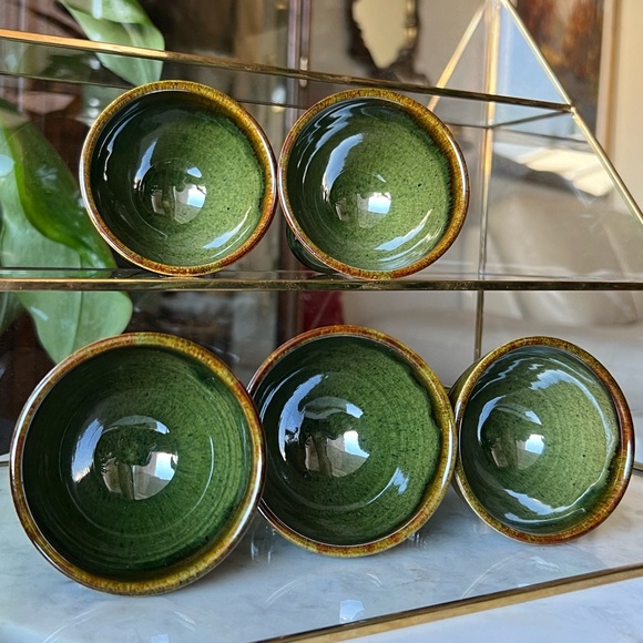 Vintage Culloden Bob Parks Set of 5 Ombré Stemmed Glasses Scotland Pottery 1970s - Picture 4 of 10